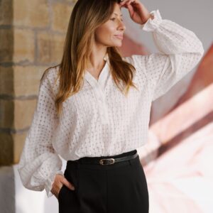GINGHAM TEXTURE BLOUSE